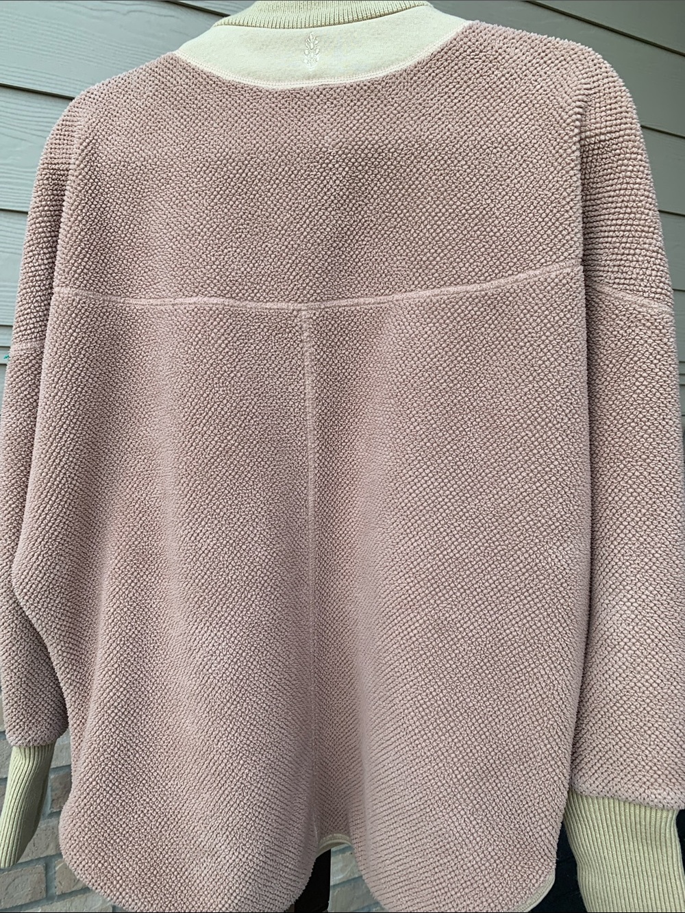 Free People movement Chunky Half-Zip Pullover in Dusty Rose and Cream xs - Picture 2 of 6